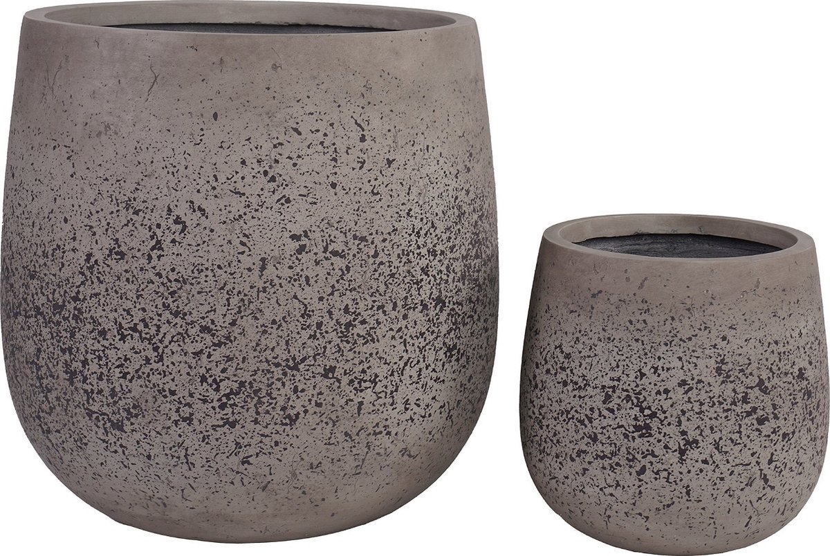 House Nordic Pot Fiberclay Grijs Set Van 2