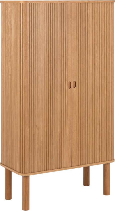 Wandkast Naturel MDF - Schuifdeuren - 80x40x145cm - Rustam - Giga Living