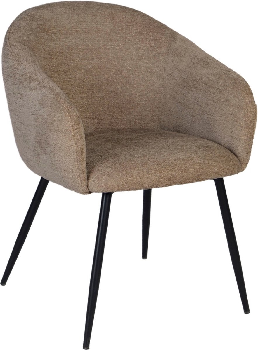 Giga Meubel Eetkamerstoel Meau - Metaal - Taupe - Set van 2