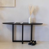 Sidetable Zwart - Ovaal - 140cm - Sidetable Roel - Giga Meubel