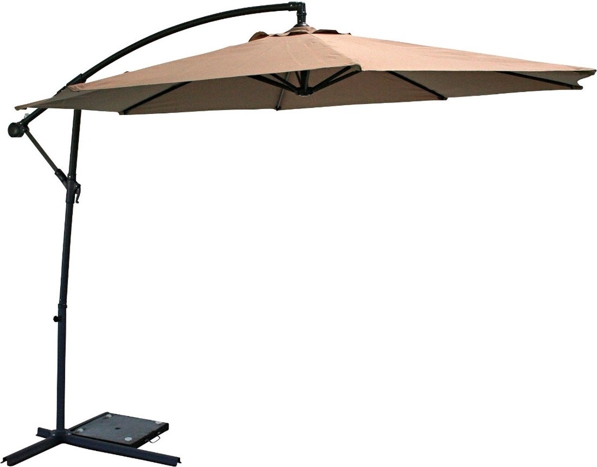 Bol.com SenS-Line - Menorca Parasol Taupe Ø300 Cm - Grijs aanbieding
