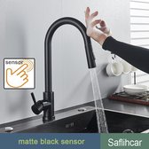 LiMa® - Smart Sensor Touch Keuken Wastafelkraan - 360 Rotatie Kraan - Twee functies - Kleur Mat Zwart