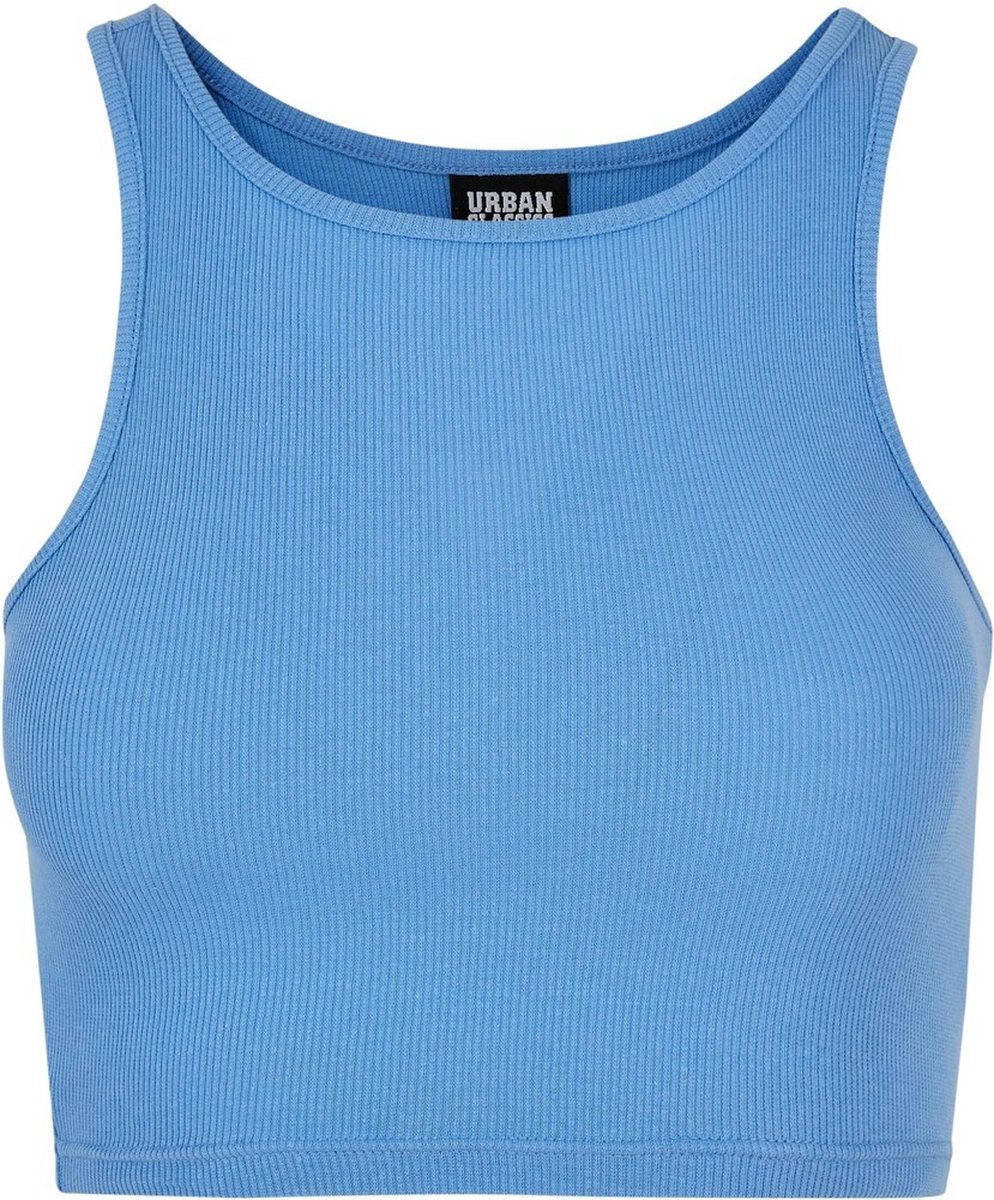Urban Classics Rib Crop top L Blauw