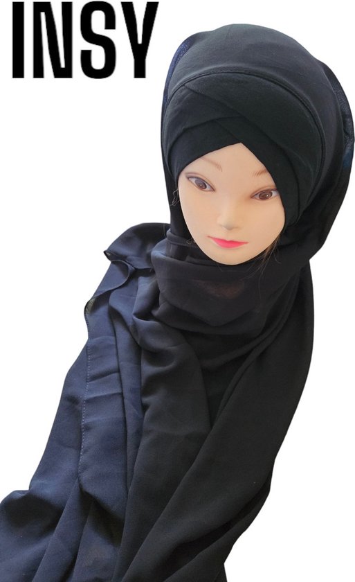 Hoofddoek,zwarte hijab, instant hijab, scarf, hoofddeksels.