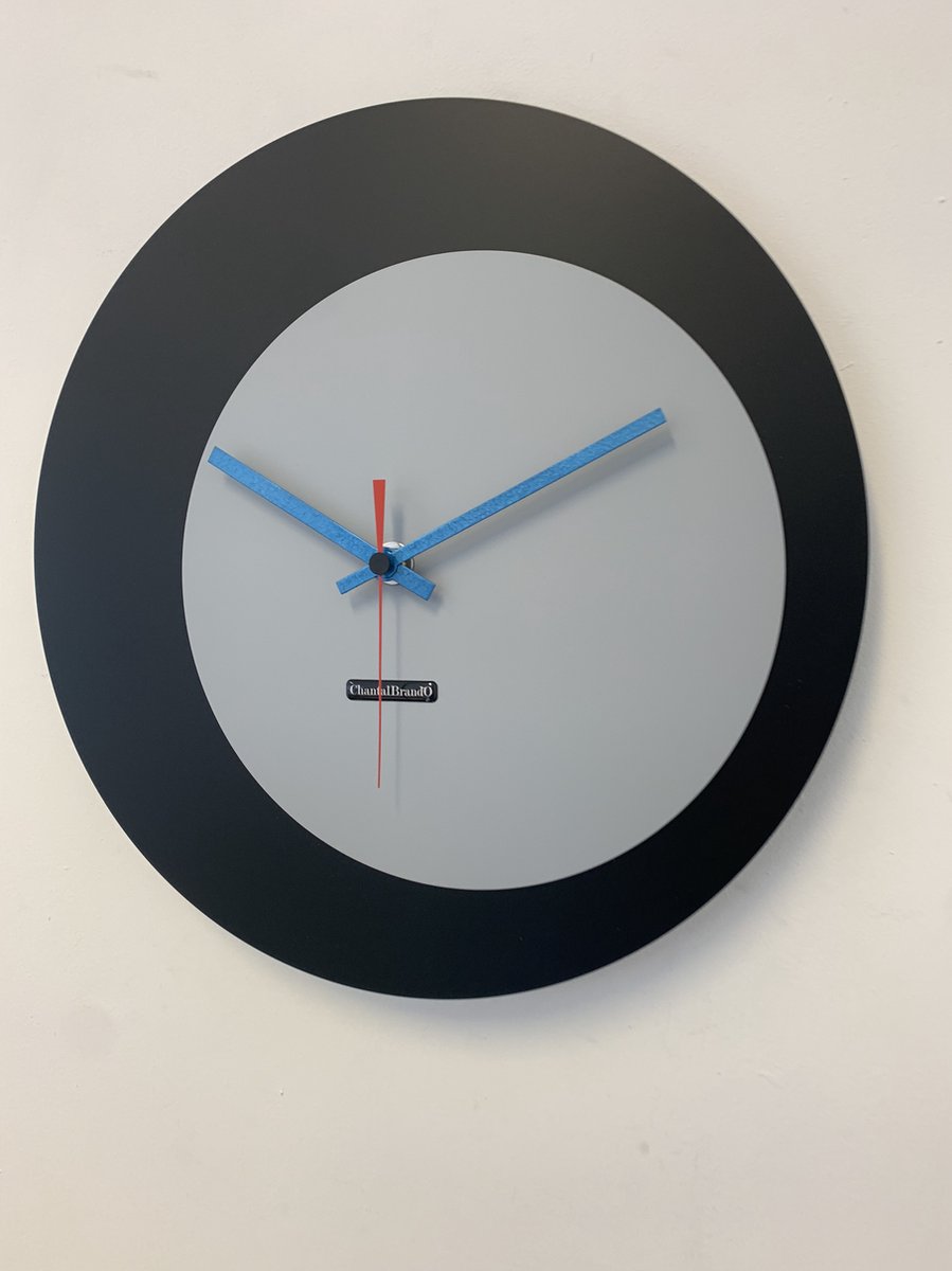ChantalBrandO wandklok ECLIPS Zwart & Grijs Modern Design