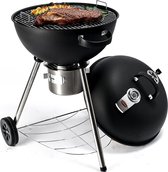 Grill Guru Classic Kettle - Houtskool BBQ met thermometer en wielen - 55cm Grilloppervlak - Zwart