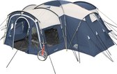 Skandika Nimbus Sleeper 8 Koepeltent - Koepeltenten – 8 persoons familietent – Campingtent – Muggengaas – Sleeper technology (extra donkere slaapcabines) – Verduisterend – 615 x 605 x 215 cm (LxBxH) – 5000 mm waterkolom – Kamperen – blauw/wit