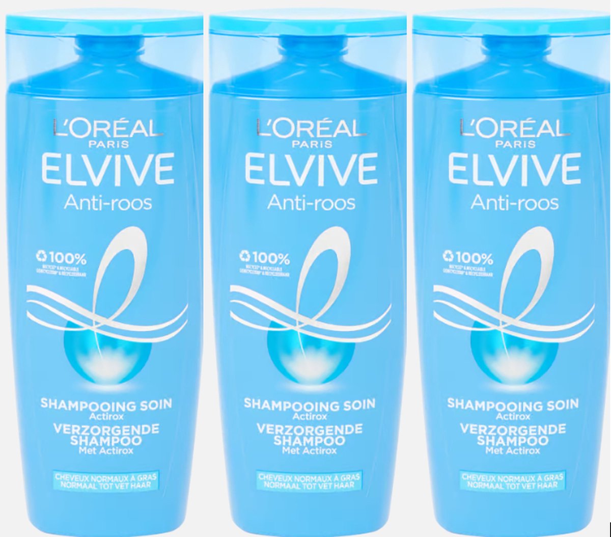 3x L'Oréal Elvive - Voordeelpak - Shampoo - Anti-roos - 3x 250 ML