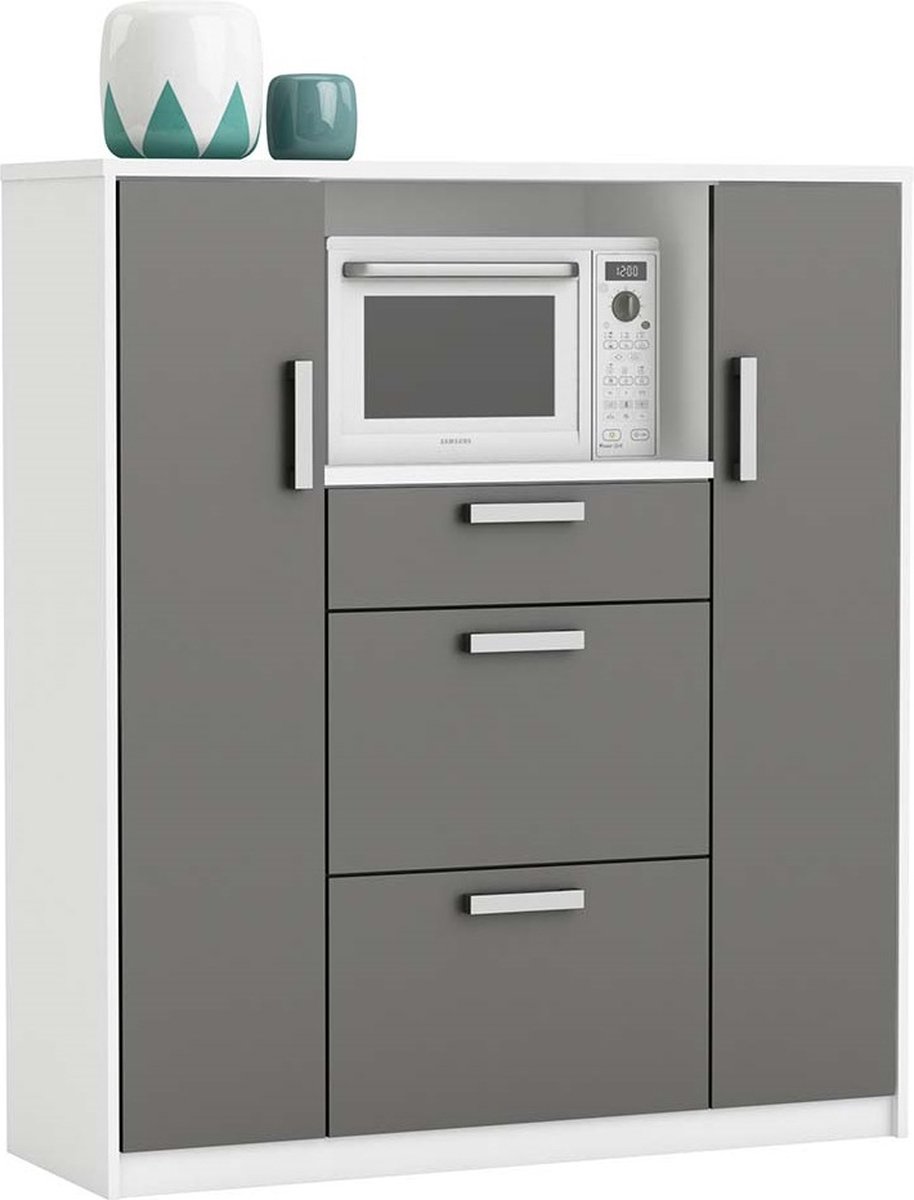Keukenkast Range 116 cm breed wit met antraciet
