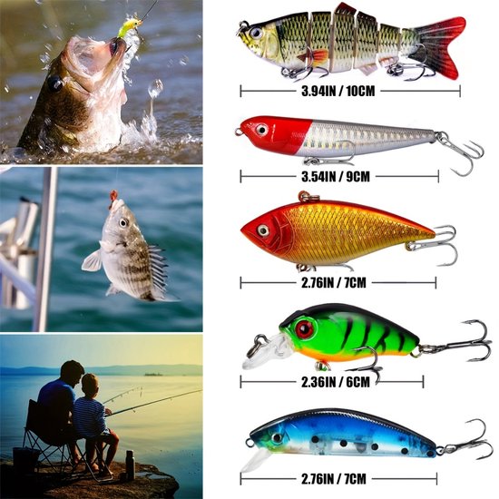 Livano Fishing Gear - Mallette de pêche - Tacklebox - Leurres - Accessoires de vêtements pour bébé pour poissons - La pêche - Équipement - Poissons carnassiers - Carpe - Brochet - 88 pièces