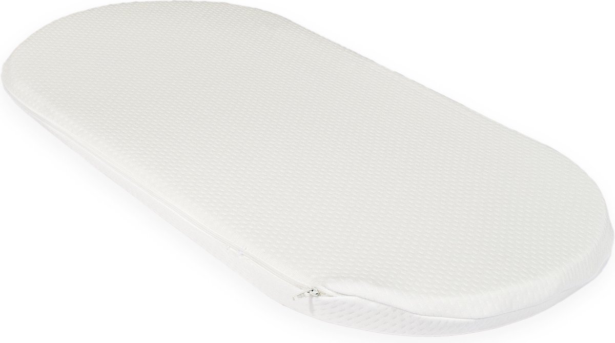 ABZ Products ABZ Matras Wieg/Reiswieg - Ovaal - 74 x 35 x 4 cm Wit