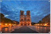 Tuinposters buiten Parijs - Notre Dame - Wolken - 90x60 cm - Tuindoek - Buitenposter