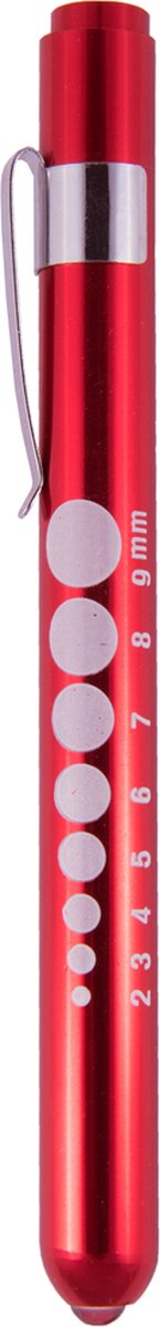 Hospitrix LED Ooglampje Rood - Inclusief Batterijen - Aluminium - Penlight - Medisch - MDR Gecertificeerd - Zaklamp