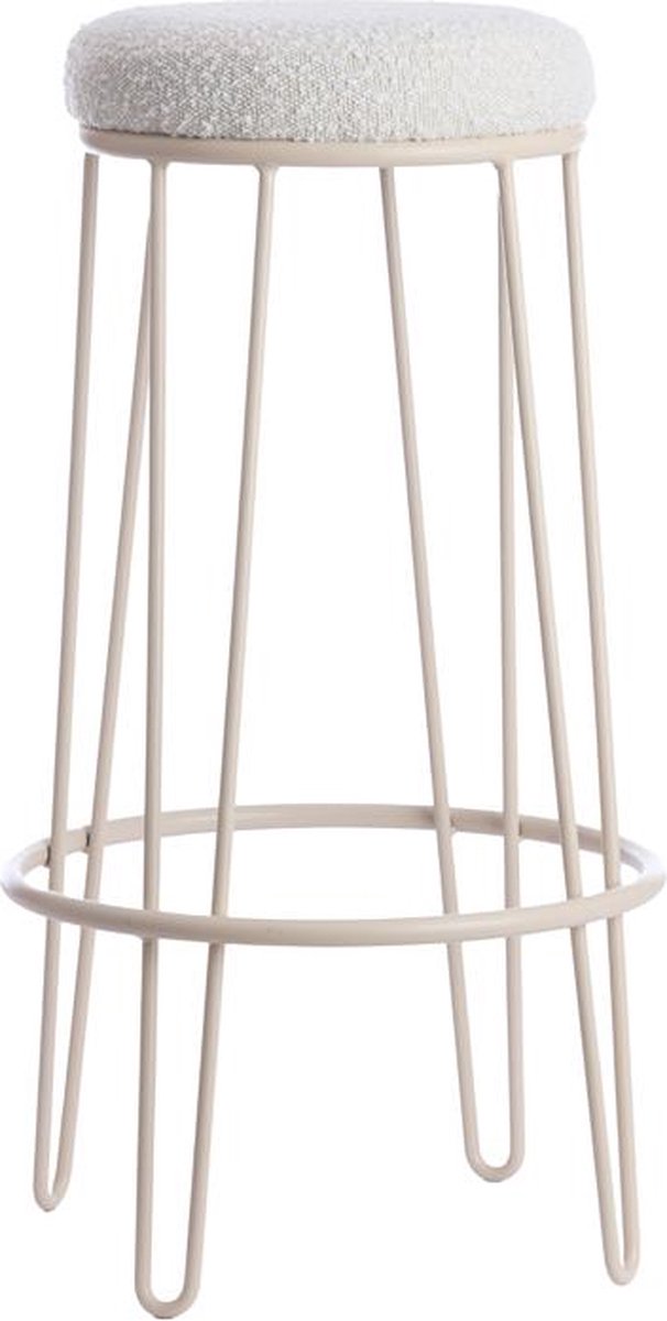 Alice barstoel Ø41x73 cm bouclé - crème/crème