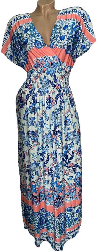 Robe d'été longue femme 81# L/XL (44) Bleu/Rose