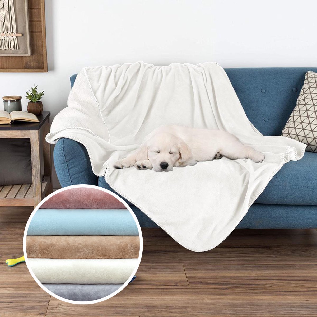 Bol.com Groene Berg Hondendeken Bank - 125x150 cm waterdichte fleecedeken - Hondenkleed auto - Bankbeschermer - Creme aanbieding