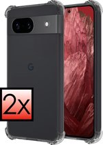 Hoes Geschikt voor Google Pixel 8a Hoesje Siliconen Cover Shock Proof Back Case Shockproof Hoes - Transparant - 2x