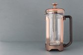 koffiezetapparaat- draagbare cafetière met drievoudige filters- hittebestendig glas met roestvrijstalen 1000 Milliliter