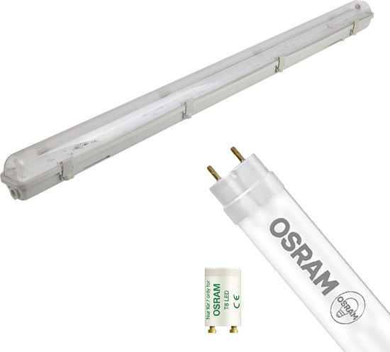 LED TL Armatuur met T8 Buis - OSRAM SubstiTUBE Value EM 865 - Aigi Hari - 150cm Enkel - 19.1W - Helder/Koud Wit 6500K