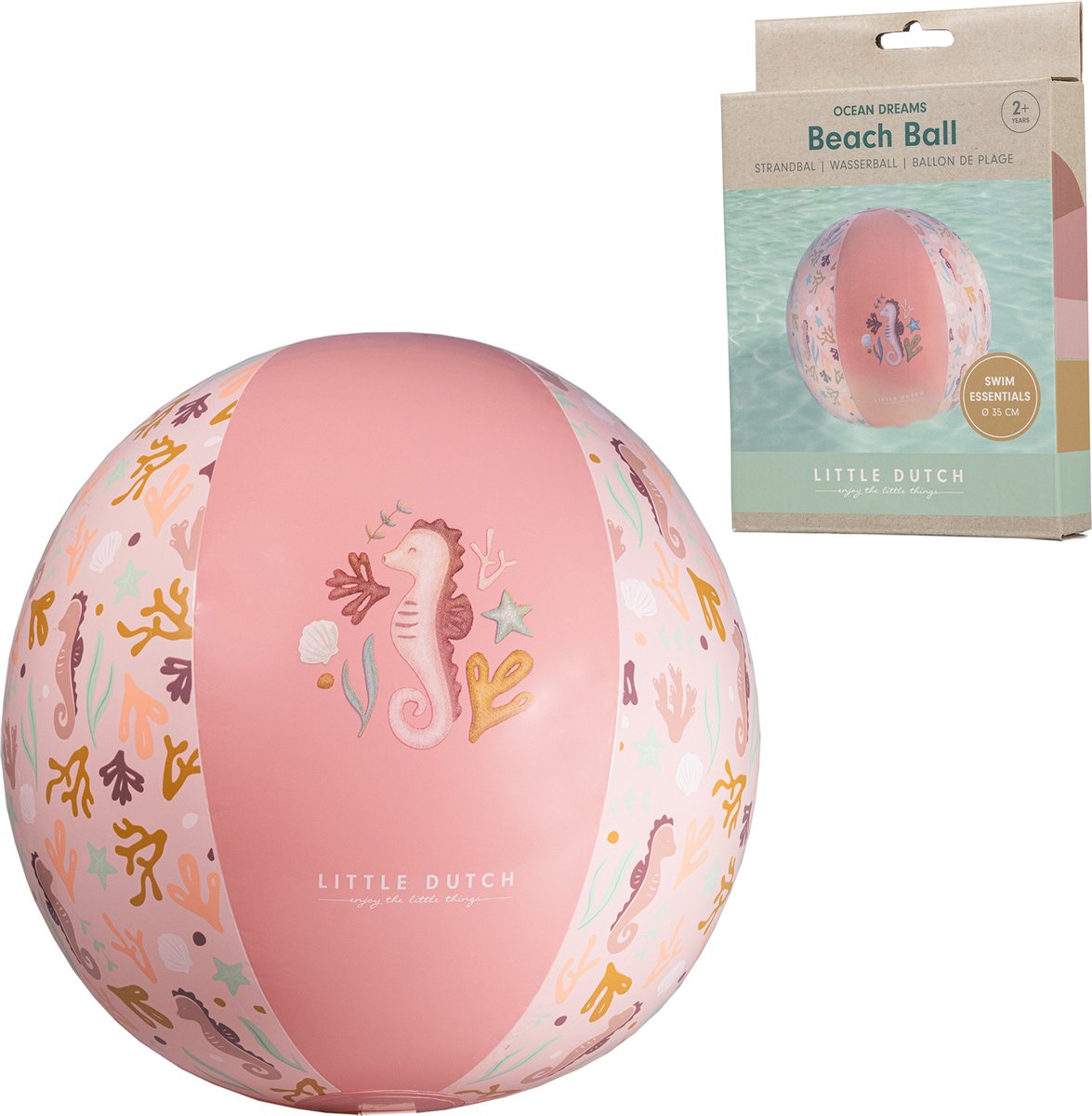 Little Dutch Ocean Dreams Strandbal Roze 35cm