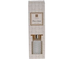 Sjieke Geurstokjes Diffuser Aroma di Rogito - PURE LINEN - Wit - Glas / Kunststof - Geurstokjes - Luxe design fles - 100 ml - Moederdag - Moederdag Cadeautje - Vaderdag Cadeau - Papadag