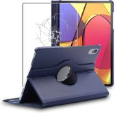 ebestStar - Coque pour Lenovo Tab P11 Pro, Etui Rotatif 360, Housse Protection PU Cuir, Bleu Foncé + Verre Trempé