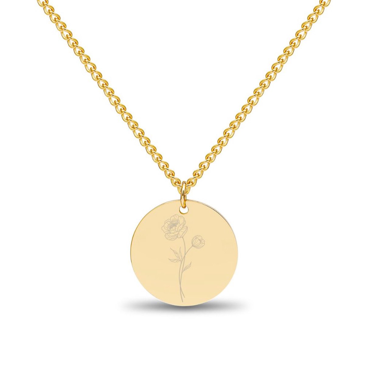 Lovelockers® | Geboorte Bloem ketting | November | Stainless Steel | Goudkleurig | Geboorte Maand | Kraamcadeau | Geboorte cadeau | Cadeautje voor haar | Bloemen ketting
