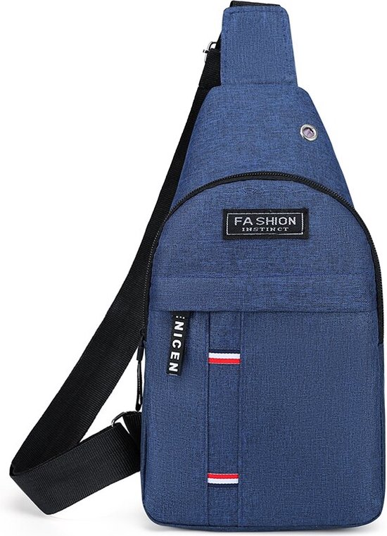 Schoudertas - Klein formaat - Borsttas - Mannen en Vrouwen - Eenvoudig - Nylon - Mode - Waterafstotend - Crossbody Tas - Een Schouder - Blauw/Grijs