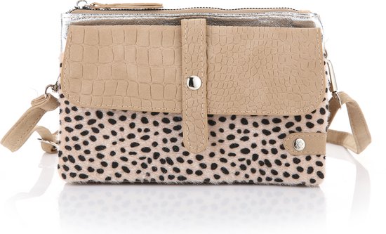 Crossbodytas / Schoudertasje Cheetah Beige