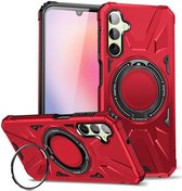 Coque adaptée pour Samsung Galaxy A55 - Coque arrière compatible avec MagSafe - Ring magnétique standard - Rouge