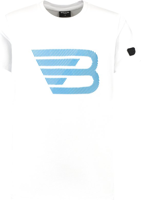 Ballin Amsterdam - Jongens Slim fit T-shirts Crewneck SS - White - Maat 10