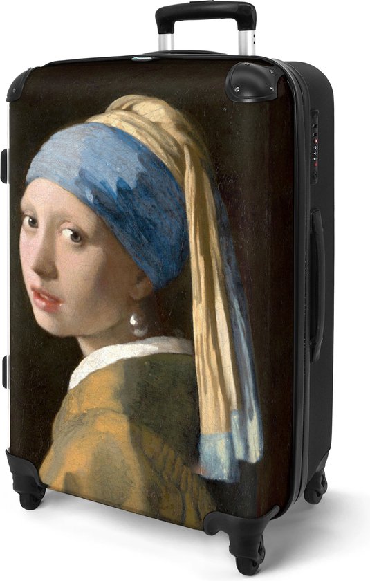 NoBoringSuitcases.com® - Grande valise Jeune fille à la boucle d'oreille en perle - Vermeer - Art - Maîtres anciens - Bagage - Valise de voyage - Valise chariot - Valises 67cm