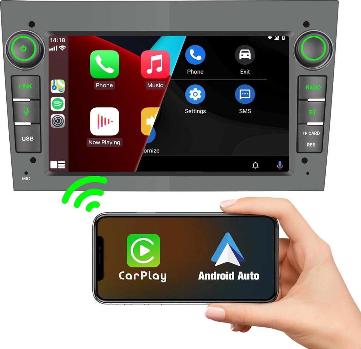 7 inch Geïntegreerde Draadloze CarPlay en Draadloze Android Auto met RDS FM Dubbele DIN Autoradio voor Opel