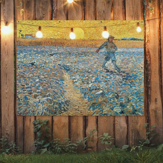 Affiche de jardin Vincent van Gogh 2 - Le semeur - Peinture de Vincent van Gogh affiche de jardin toile en vrac 160x120 cm - Toile de jardin / Toile d'extérieur / Peintures d'extérieur (décoration de jardin) XXL / Groot format!