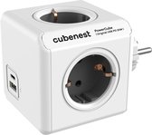 Cubenest PowerCube Original USB A+C PD 20 W, Type F, max 16A/250V~3680W, Grijs