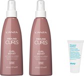 2x Lanza - Healing Curls Boost Spray - 177 ml + Evo Travelsize offert