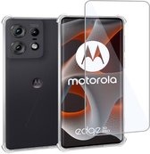 Geschikt voor Motorola Edge 50 Pro - Hoesje + Screenprotector – Gehard Glas Cover + Shock Proof Case - Transparant