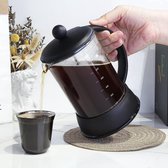 koffiezetapparaat- draagbare cafetière met drievoudige filters- hittebestendig glas met roestvrijstalen 800 Milliliter