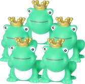 Rubber badeendje/kikker koning - 5x - Classic groen - badkamer fun artikelen - size 5 cm - kunststof - water speelgoed kikkers