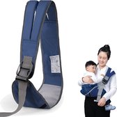 Babydrager, draagbare babydraagband met verstelbare comfortabele schouderbanden, babydrager voor pasgeborenen vanaf de geboorte, draagdoek voor pasgeborenen, peuters tot 25 kg (blauw)