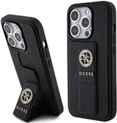 Guess GUHCP15LPGSSADK iPhone 15 Pro black hardcase Grip Stand 4G Saffiano Strass
