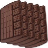 Break Apart siliconen mallen voor chocoladerepen, zelfgemaakte eiwitrepen, energierepen, 5 stuks