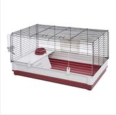 Konijnenhok Binnen - Konijnenkooi Voor Binnen Met Verhoogd Voedergebied - Hamsterkooi Geschikt voor Konijnen, Cavia, Chinchilla