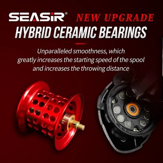 Mansory - Baitcasting Visrol - Carbon - Hybrid Ceramic Bearings - Ultralicht - 146G - Vissen - Visseizoen - Zomer — afbeelding 2