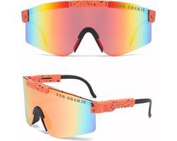 Van Oranje Zonnebril Viper Glasses - Wintersport zonnebril - sneeuw - ski bril - Vrijgezellenfeest man vrouw - Sportbril - UV 400 - Festival Snelle Planga - Koningsdag - EK Voetbal - Oranje Bril - Oranje Zonnebril