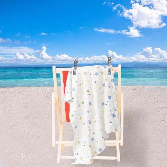 Lot De 6 Grandes Pinces à Serviettes De Plage – Acier Inoxydable Antidérapant – Fixation Serviettes, Draps, Couvertures Vent