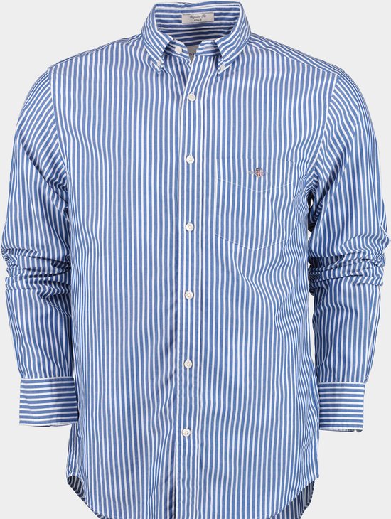 Gant - Chemise Casual Stripe Blauw - Homme - Taille M - Regular-fit