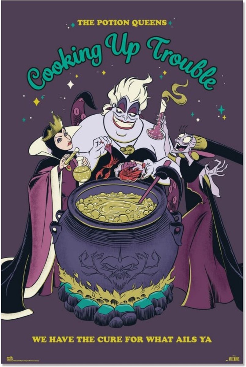 Posterpoint Disney poster - slechteriken - Sneeuwwitje - Ursula - 61 x 91.5 cm.