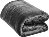 HappyBed Grijs | 150x200 - Fleece deken - Heerlijk zacht fleece plaid - Warmte deken - Woon deken - Bankhoes Sprei - deken