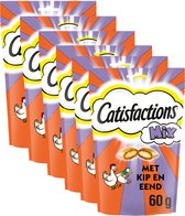 Catisfactions Mix Snacks - Kattensnoepjes - Kip en Eend - 6 x 60g